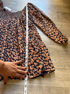 (NWT) Abercrombie & Fitch Floral Babydoll Long Sleeves Short Dress Size L thumbnail 11