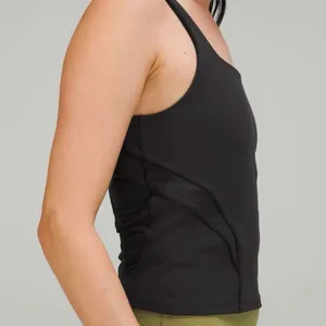 LULULEMON Black Nulu and Mesh-back Shelf Bra Yoga Tank Top Size 4 thumbnail 4