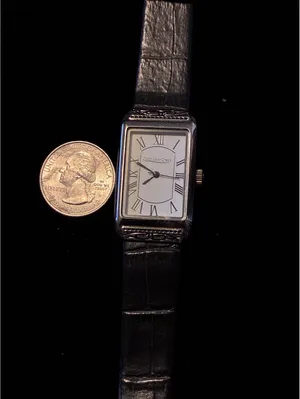 Coldwater Creek Women's Tank Watch Silver Tone Rectangular Roman Numeral Black thumbnail 6