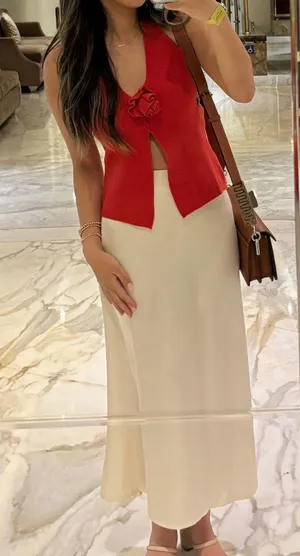 Red Flower Halter Neck Top thumbnail 1