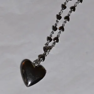 Chic Silver Heart Charm Locket Necklace for Picture valentine love partner child thumbnail 6