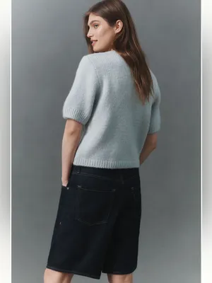 Anthropologie Maeve Short-Sleeve Bow Cardigan Sweater thumbnail 4