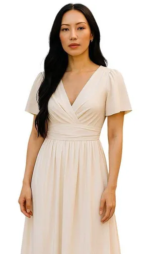 David’s Bridal Flutter Sleeve Bridesmaid Dress thumbnail 1