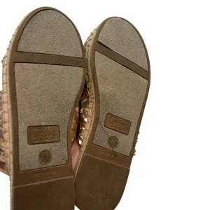 Sam Edelman Circus‎ Women's Size 7.5 M Sequin Rose Gold Kerry Espadrille Mules thumbnail 6
