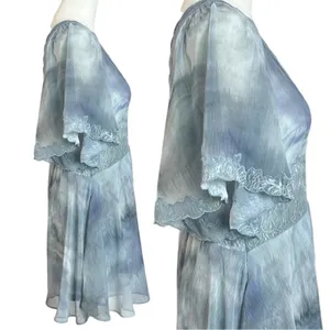 Free People Bohemian Beachy Fairy Chance On Me Mini Dress in Deep Ocean Medium thumbnail 7