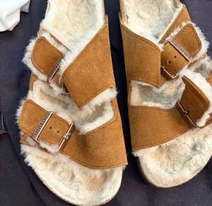 Birkenstock Brown Shearling-Lined Arizona Sandals thumbnail 1