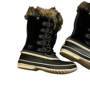 SOREL Joan of Arctic Boots Black Waterproof Winter Snow Boots Faux Fur Size 7 thumbnail 2