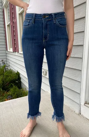 Just Black Medium Wash Denim Frayed Hem thumbnail 1