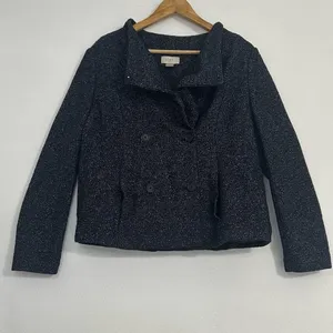 LOFT Black Blazer with Wide Lapel and Asymmetrical Closure thumbnail 9