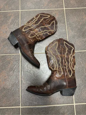 Ariat Heritage Western R Toe Cowboy Cowgirl Embroidered Boots Brown 6.5 10010266 thumbnail 7
