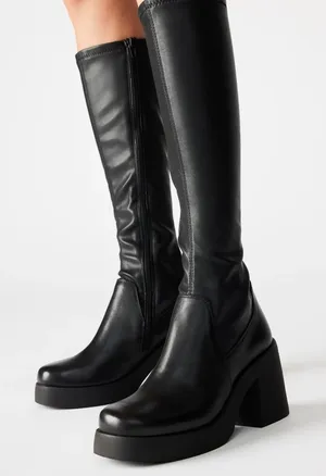 Steve Madden BERKLEIGH Black square Toe Knee Boot Size 9M thumbnail 1