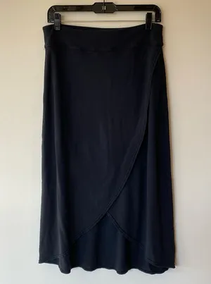 Athleta Black Ribbon Wrap Tulip Midi Skirt Small thumbnail 1