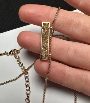 Kendra Scott Leanor Druzy Pendant Rose Gold Tone Necklace Adjustable Length thumbnail 7