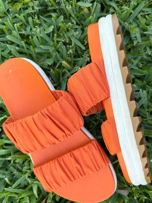 Sorel Roaming Two Strap Slide Sandals Orange Puff Strap Comfort Slides Size 7 thumbnail 4