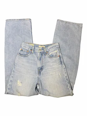 Levi's Ribcage Light Wash Distressed Wide-Leg Jeans Size 24 thumbnail 4