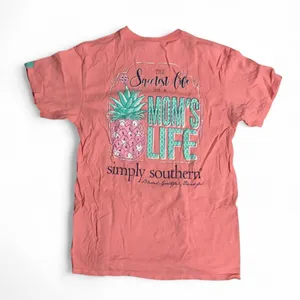 Simply Southern Mom’s Life Mum Mummy Mama Graphic Pink Tee T-Shirt Top Blouse Cotton Short Sleeve Turquoise Blue Sz M Measurements in pics thumbnail 1