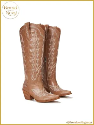 Brand New Still in box! Women's Tan Embroidered Western Heeled Boots thumbnail 5