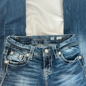 Miss Me Boot Cut Jeans with Silver Accents thumbnail 3