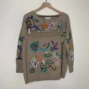 Anthropologie Embroidered Sweater Skirt Set Womens Medium thumbnail 3