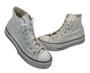 Converse Chuck Taylor All Star Lift Platform Canvas‎ White High Top Sneakers 9W thumbnail 1