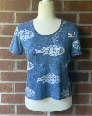 Vintage Fish Baby Tee Blue thumbnail 1