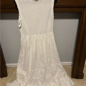 White Tiered Maxi Sundress for Brides Size 2X thumbnail 2