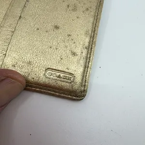 Coach Gold Signature C Canvas Card Case thumbnail 5