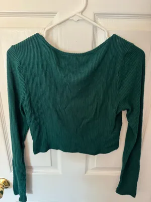 Green PacSun Cropped Long Sleeve Top thumbnail 3