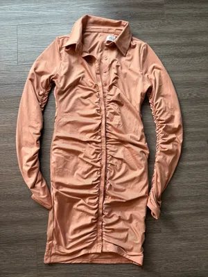 Oh Polly Long Sleeve Ruched Mini Dress thumbnail 1