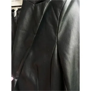 Avec Les Filles Black Faux Leather Long Blazer Jacket Button Down Coat XS thumbnail 4