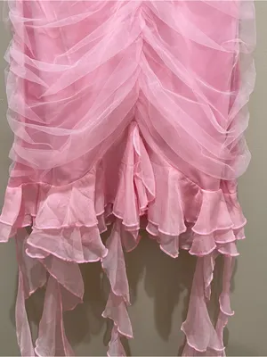 Generation Kiss Romantic Mini Dress Pink Ruched Ruffle Tulle Women’s Size Small thumbnail 6