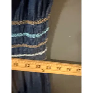 Lapis Womens Blue Denim Tiered Maxi Dress‎ Smocked Waist Ruffle Boho L Cottage thumbnail 7