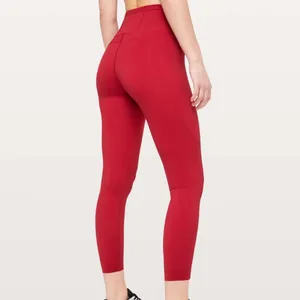 Lululemon Fast & Free 7/8 Non-Reflective Nulux 25” Leggings in Dark Red thumbnail 2