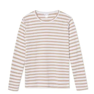 LAKE Pima Long Sleeve Weekend Pajama Shirt in Bark thumbnail 6