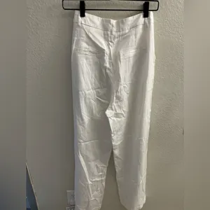 12th Tribe High Waist Wide Leg Off White Trouser Size S Bridal Corporate Spring thumbnail 4