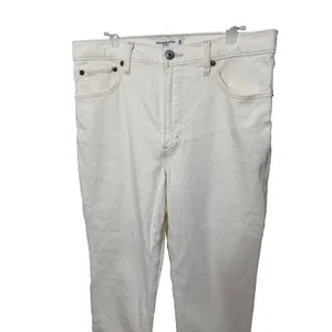 Abercrombie & Fitch The Mom‎ High Rise Jeans Cream Off-White 30/10S thumbnail 2