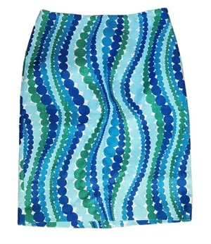 Talbots Blue and Green Geometric Lined Skirt Size 2 thumbnail 1