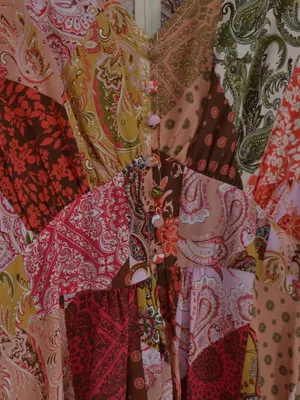 Kachel x Anthropologie Puff Sleeve Patchwork Paisley Midi Dress Size 6 NWT thumbnail 6