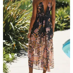 Anthropologie Cutout Maxi Dress Sheer Black Motif Size‎ XS Cover Up Boho thumbnail 5