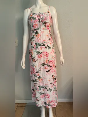 Favorite Daughter Floral Pink Spaghetti-Strap Maxi Dress Size 8🌸💗 thumbnail 2