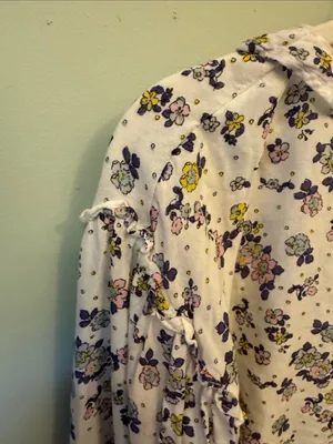 Free People Pastel Floral Ruffle Crop Top thumbnail 5