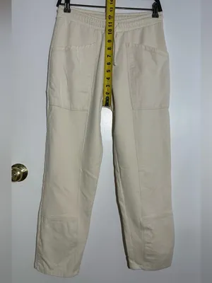 Zara Wide Leg Drawstring Pants - Cream thumbnail 7