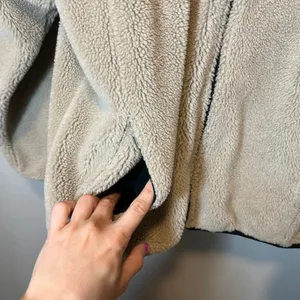 Lands End Vintage Sherpa Fleece Jacket Medium‎ Beige Full Zip thumbnail 7