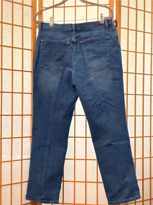 Lee Straight Leg Jeans in Blue Denim Relaxed Fit Size 14 Short thumbnail 2