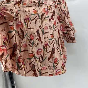 Ava & Viv peach pink floral summer peasant top thumbnail 5