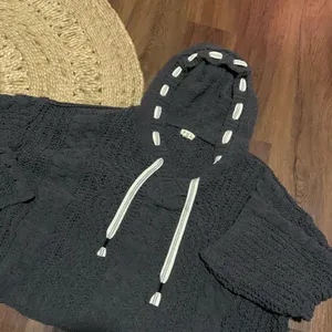 POL Cable Knit Hooded Chenille Sweater L winter boho casual $88 Fp classic fall thumbnail 6