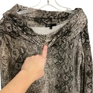 Gibson Snakeskin Cowl Neck Convertible Tunic Top Brown Tan SF8191 Womens‎ Medium thumbnail 9