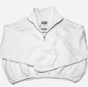 KBB by Kahlana White Quarter Zip Cropped Pullover NWT Size 1XL thumbnail 1