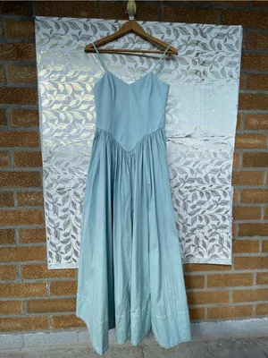 Hemant & Nandita Blue Cotton Strappy Dress Size S Boho Romantic Cottagecore NWT thumbnail 5