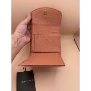 Tahari Zane Women Tan Pebble Faux Leather Woven‎ Trifold Wallet Terracotta NWT thumbnail 5